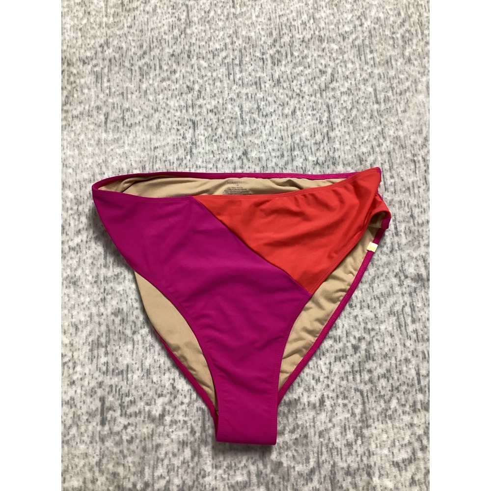 Summersalt High Leg High Rise Bikini Bottom Colorblock Fuchsia Red‎ Size 16 NWOT